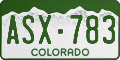 CO license plate ASX783