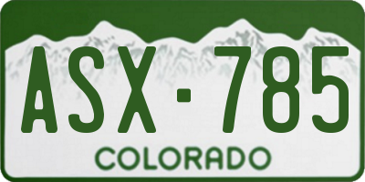 CO license plate ASX785