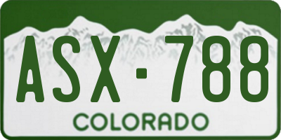 CO license plate ASX788