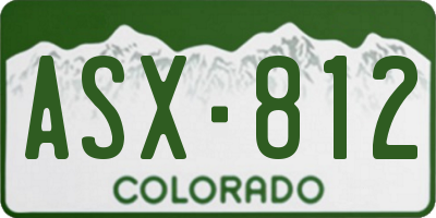 CO license plate ASX812