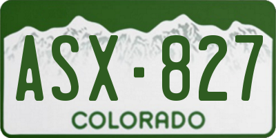 CO license plate ASX827