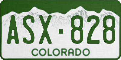 CO license plate ASX828