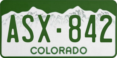 CO license plate ASX842