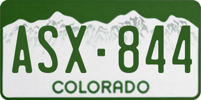 CO license plate ASX844