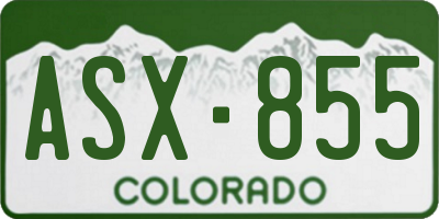 CO license plate ASX855