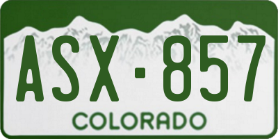 CO license plate ASX857