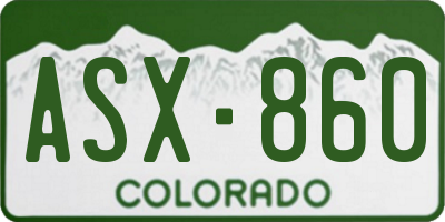 CO license plate ASX860