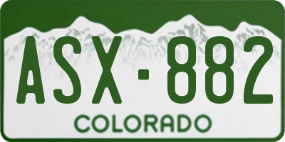 CO license plate ASX882