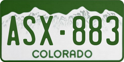 CO license plate ASX883