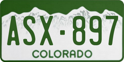 CO license plate ASX897