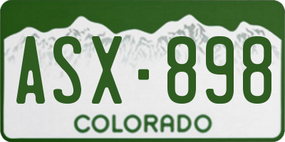 CO license plate ASX898