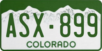 CO license plate ASX899