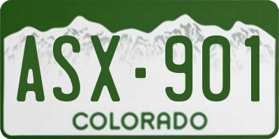 CO license plate ASX901