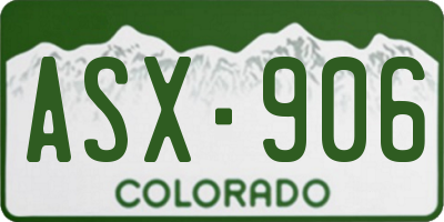 CO license plate ASX906