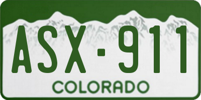 CO license plate ASX911