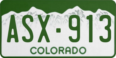 CO license plate ASX913