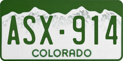 CO license plate ASX914