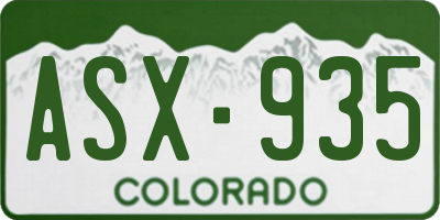 CO license plate ASX935