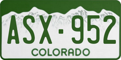 CO license plate ASX952