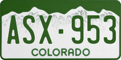 CO license plate ASX953