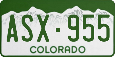 CO license plate ASX955