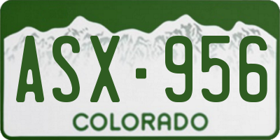 CO license plate ASX956