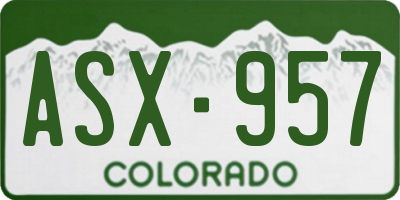 CO license plate ASX957