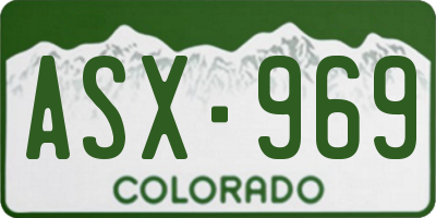 CO license plate ASX969