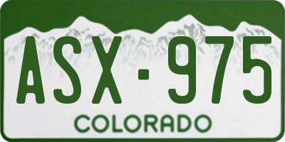 CO license plate ASX975