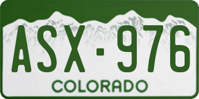 CO license plate ASX976