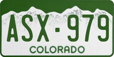 CO license plate ASX979