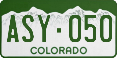 CO license plate ASY050
