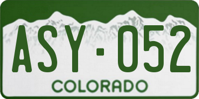 CO license plate ASY052