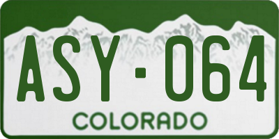 CO license plate ASY064