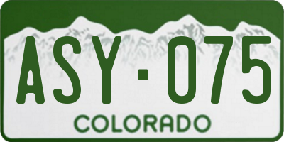 CO license plate ASY075