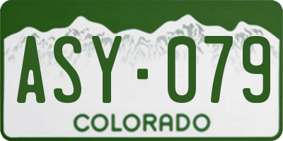 CO license plate ASY079
