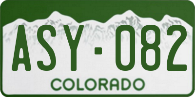CO license plate ASY082
