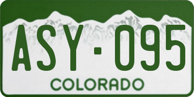 CO license plate ASY095