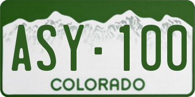 CO license plate ASY100