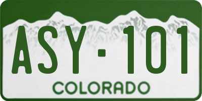 CO license plate ASY101
