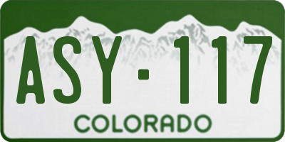 CO license plate ASY117