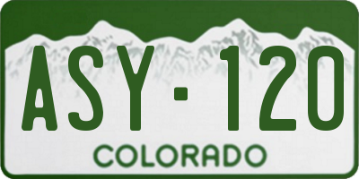 CO license plate ASY120