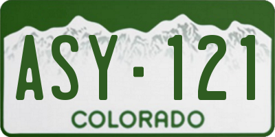 CO license plate ASY121