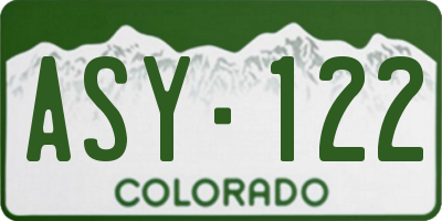 CO license plate ASY122