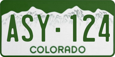 CO license plate ASY124