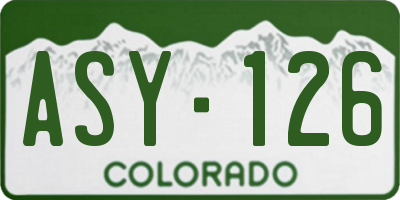 CO license plate ASY126