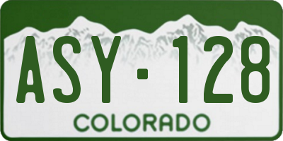 CO license plate ASY128