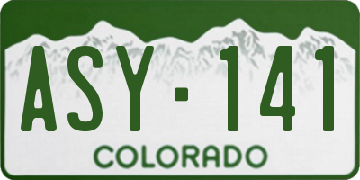 CO license plate ASY141