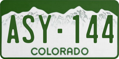 CO license plate ASY144
