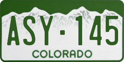 CO license plate ASY145